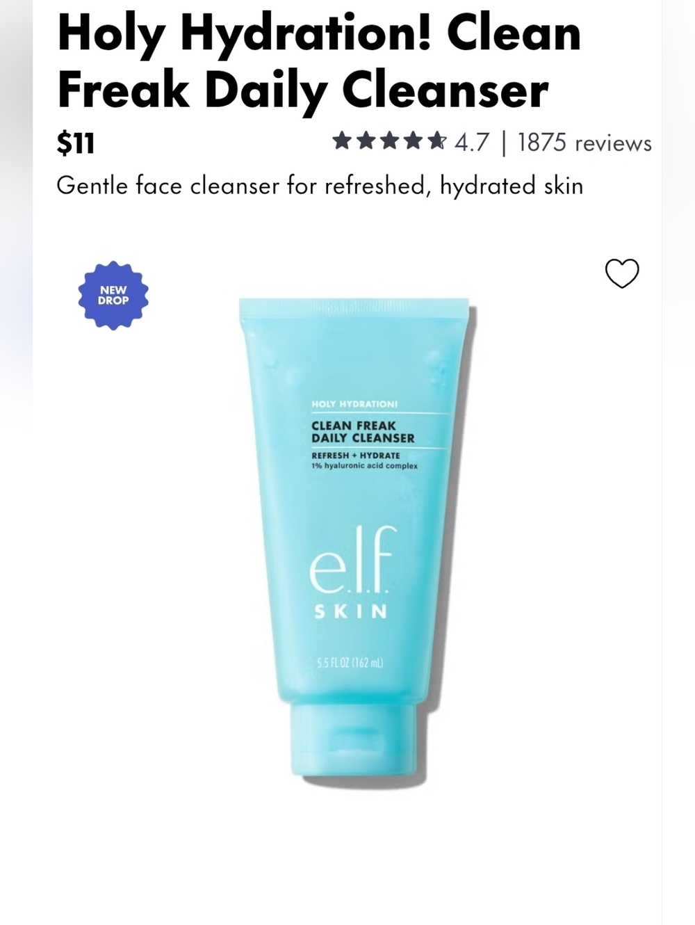 4 ELF Skin Clean Freak Daily Cleanser - Blue - Picture 5 of 8